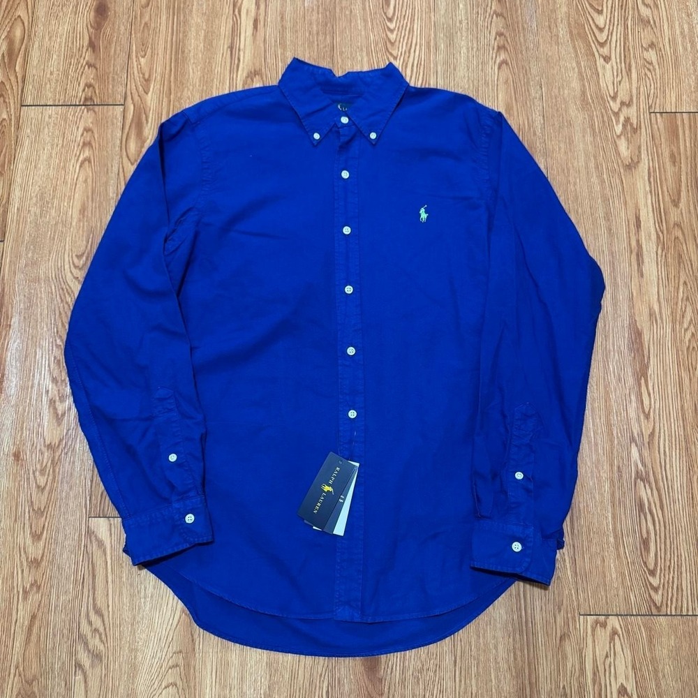 Polo Ralph Lauren Men's Button Down Shirt Medium Blue Long Sleeve Preppy NEW